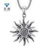 New Retro Stainless Steel Sunflower Pendant Personalized Sun God Necklace Cross-border Popular Accessories