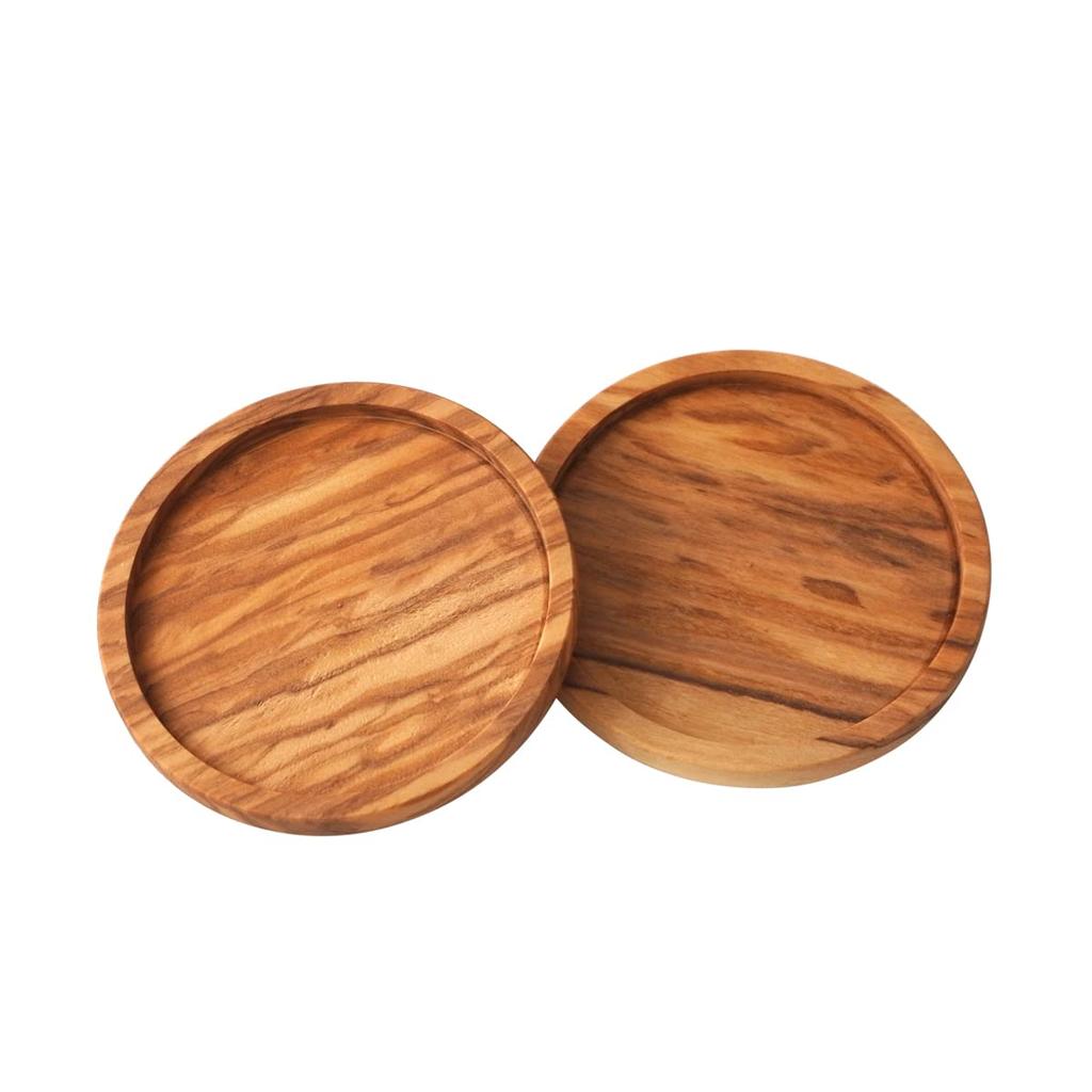 Altereno Wooden Coasters, Tray, Tabletop Accessories, Italian, Set of 2, Round, Small