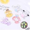 Lovely Cartoon Animal Resin Decorations For Diy Crafts Cream Gel Material