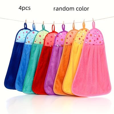 4 Pieces of Small Towels, Gentle and Absorbent, Suitable for Drying Hands, Hanging for Quick Drying, Versatile Household Cleaning Cloth, Bathroom