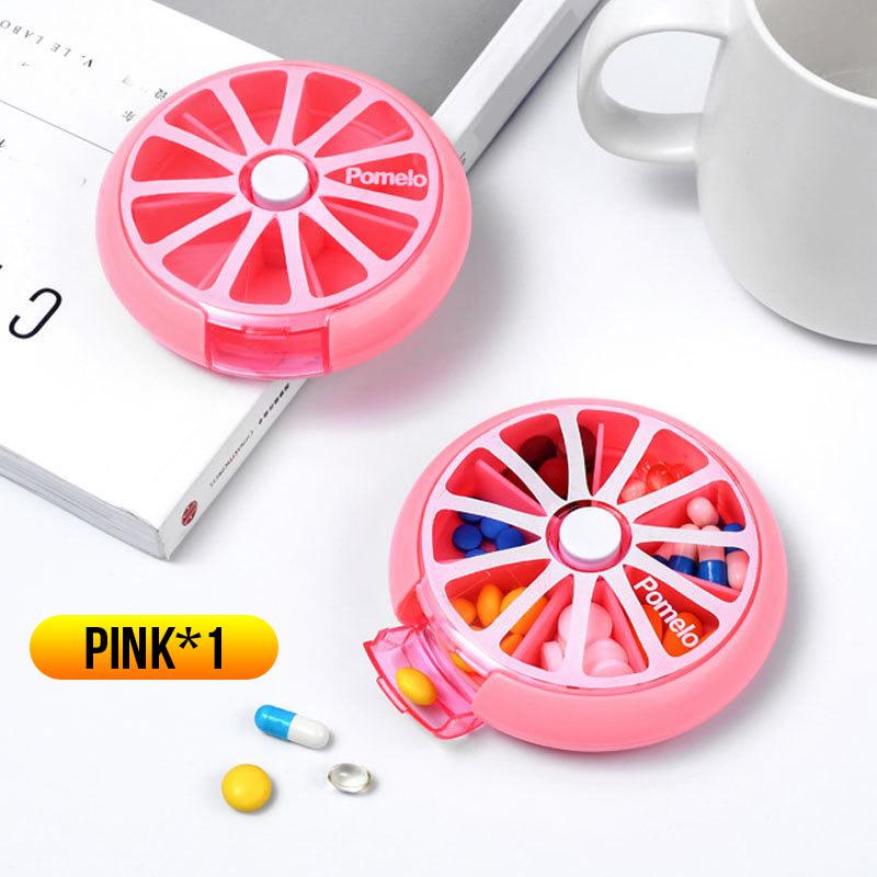 1PC - Convenient Seven Grid Round Medicine Box, Small and Convenient, Essential Medicine Box for Traveling