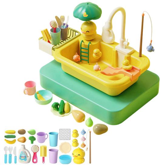 1 Set Dishwasher Degrees Toys Rich Accessories 90 Cartoon Rotating Faucet Circulation Fun Water Hands-on Ability