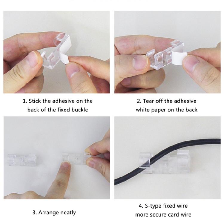 Self Adhesive Cable Organizers Wire Clamp Manager for Secure and Clean Wire Management Home or Work