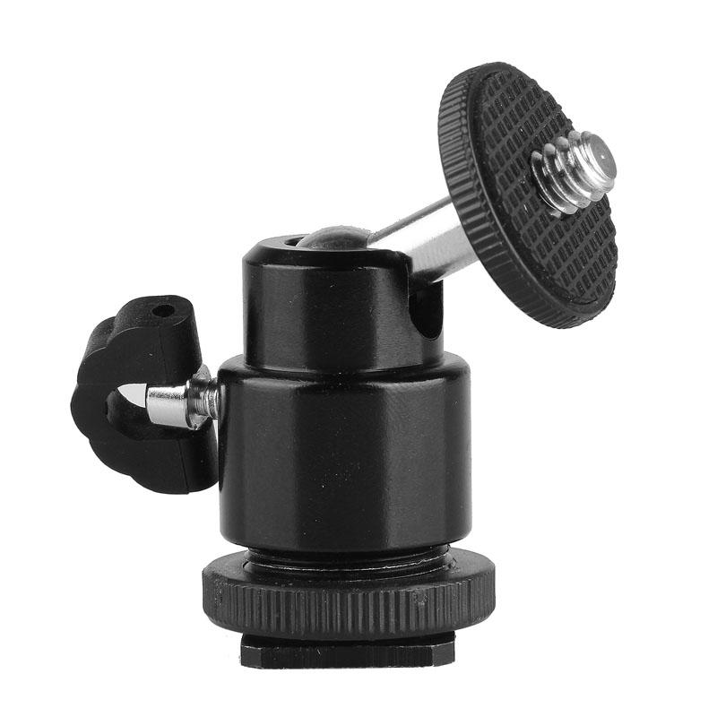 Mini Tripod Ballhead Ball Head with 1/4" Screw Camera Flash Hot Shoe Mount Photo Studio Accessories