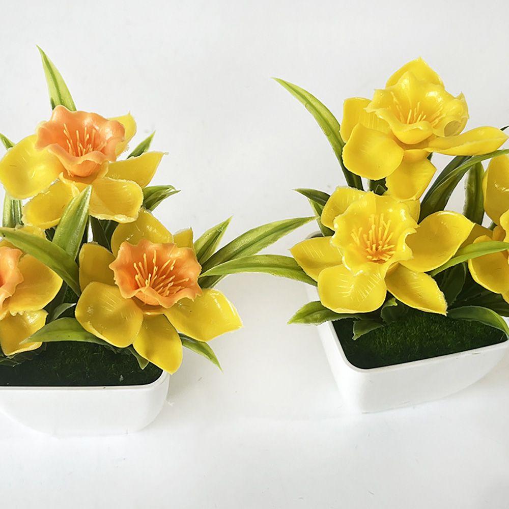 Multicolor Simulation Flowerpotted With Flowerpot Faux Potted Flowers  Home Decoration