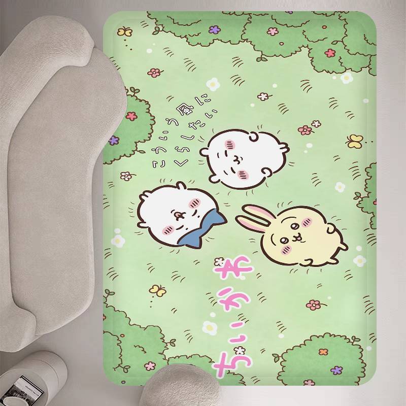 Cartoon C-Chiikawas Bathroom Mat Anti-slip Absorb Water Long Strip Cushion Bedroon Mat Welcome Doormat