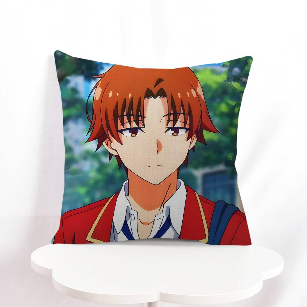 Kiyotaka Ayanokoji Kissenbezüge Cartoon Sofa Dekorativ Zuhause Doppelseitiger Druck Kurzer Plüsch Niedliche Kissenhülle