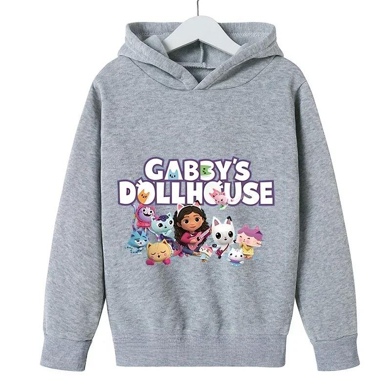 Ny Barnhuvtröja, Tecknad Gabby Katt Huvtröja, Flickors Vardaglig Gabby Dockhus Barnkläder Topp