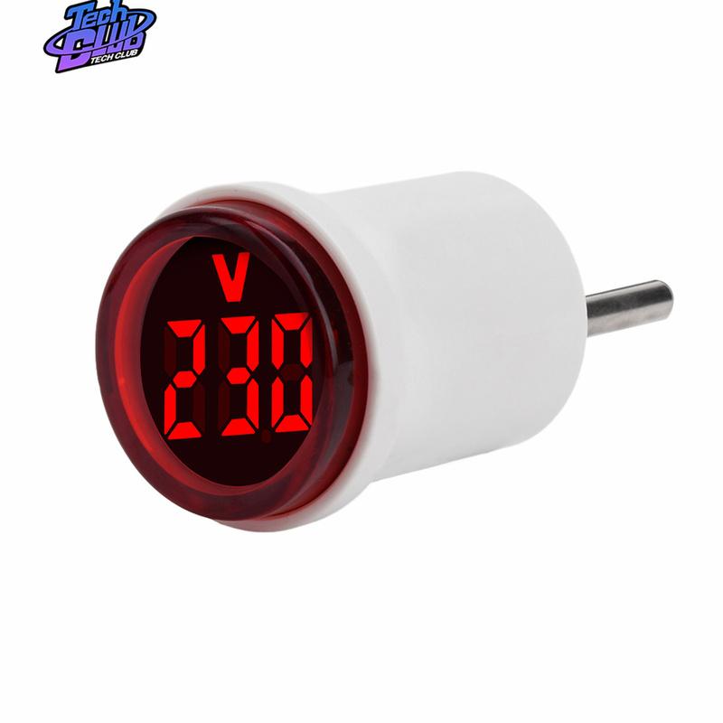 AC220V LED Digital Voltmeter 30mm Round Voltage Meter Indicator Light Volt Tester Test Gauge Amp Detector Electrician Tool
