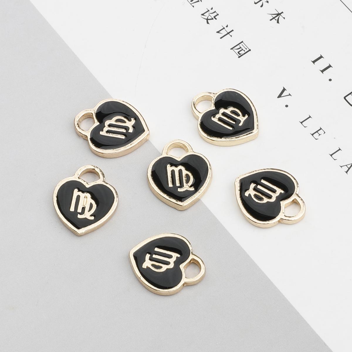 

10/12 шт., металлические эмалированные подвески в виде созвездия, подвеска для самостоятельного изготовления ювелирных изделий, ожерелье, серьги, аксессуары Virgo 10pcs