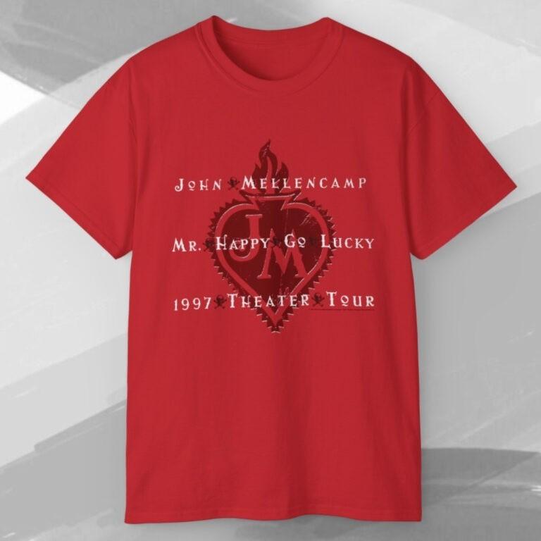 Retro John Mellencamp Mr. Happy Go Lucky 1997 Theater Tour T-Shirt S-5XL Unisex T-Shirt S