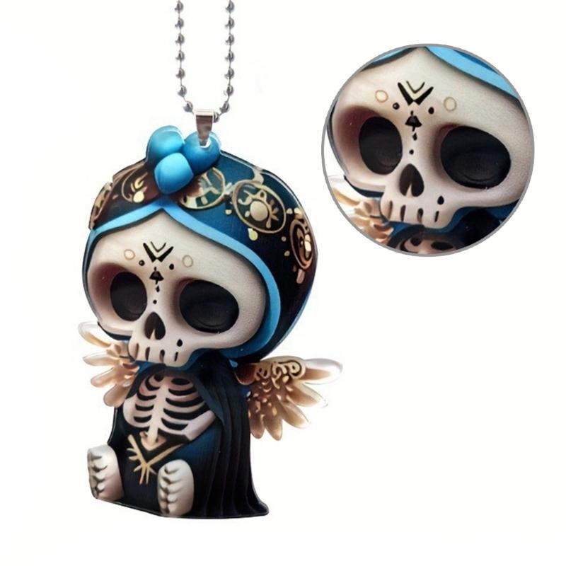 Cartoon Skull Car Pendant Eye Catching Car Interior Hangings Holiday Accessory Dropshipping