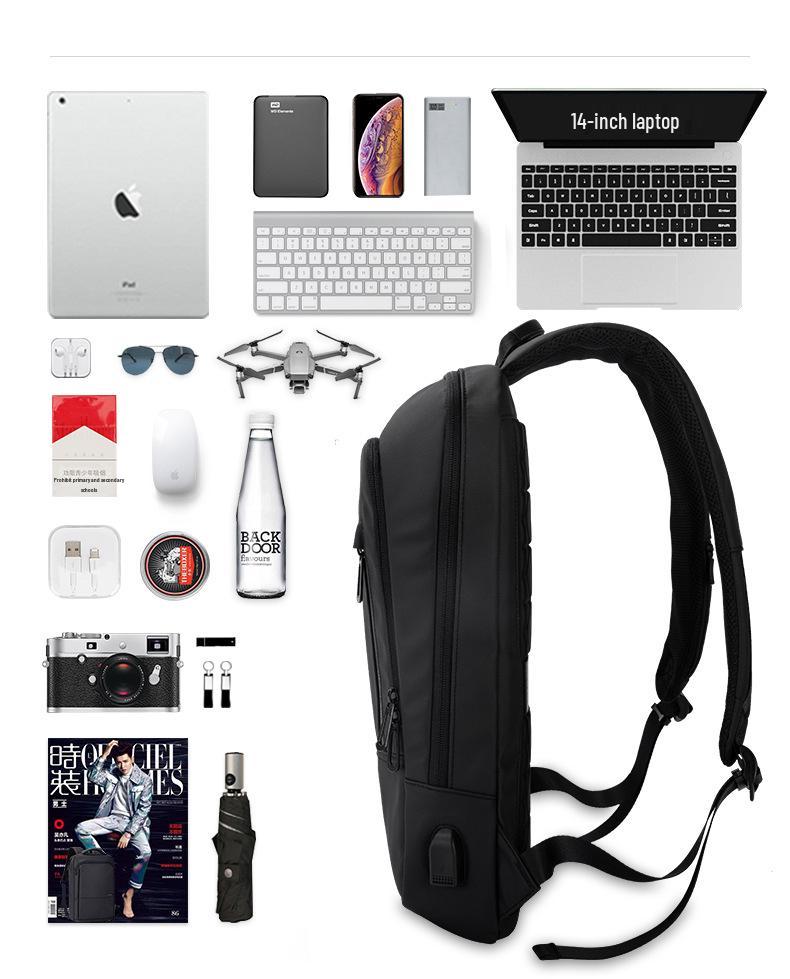 Ultra-Thin 15.6-inch Laptop Business Backpack - Durable Oxford Cloth for Daily Commute