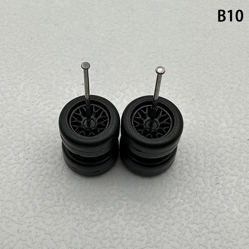 Yenilikçi Abs Temel Modifiye Parçalar Araç Oyuncak Hotwheels Tomica Mini Gt İçin 1 Set 1/64 Model Araba Lastikleri Kauçuk Lastikli