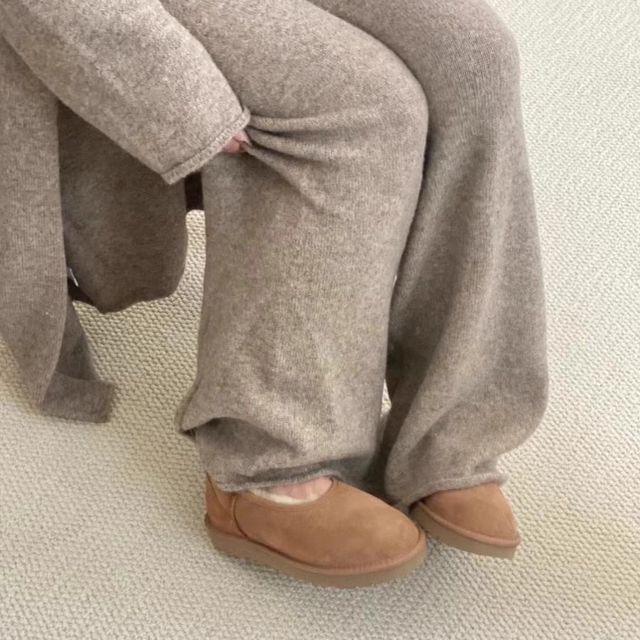 Autumn and Winter New Fur Integrated Snow Boots Female Grandma Shoes Ballet Low Top One Pedal Lazy Shoes Nun Shoes