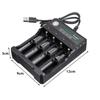 18650/18500/16340/14500/26650 Smart Charging USB Charger For 18650 Charging 4 Slot Battery Charger