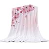 Cherry Blossom Throw Blanket Branches Flower Print Fleece Flannel Blanket Japanese Style Soft Fuzzy Blanket for Sofa Couch Bed