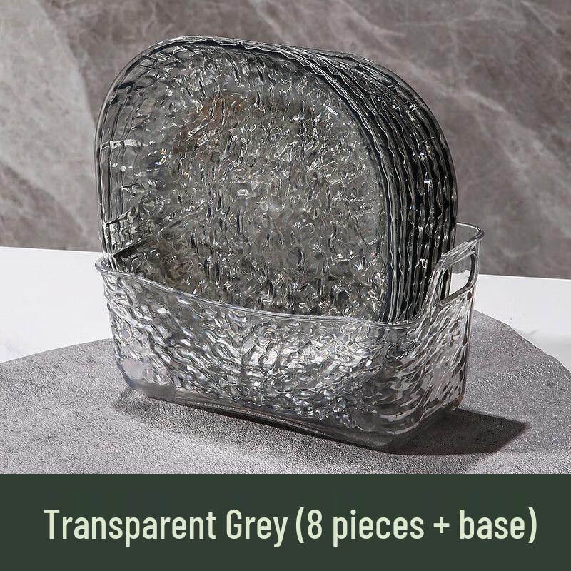 Anmu Minimalist Transparent Glacier Pattern Discard Plate N/A