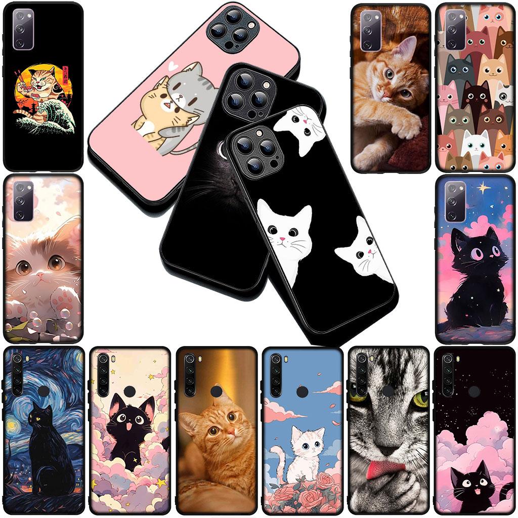 Phone Cover for Apple iPhone 17 Air 12 13 Pro Max Mini ProMax 7 + 8 Plus 7+ 8+ Soft Silicone Case Eyes Cat Meow Kitten Paw