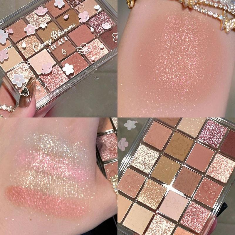 Evening Cherry Dance Eyeshadow Tray 20 Color Large Plate Pearl Matte Bright Milk Tea Color Affordable Spring