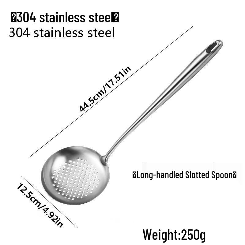 Liang Sheng 304 Stainless Steel Stir-fry Cooking Spoon Set with Extended Handle
