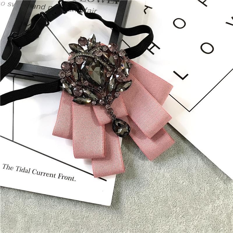 Korean Version of Bow Tie Female College Style Japanese Free-play Female Collar Flower Diamond Jewelry Shirt Accessories Male Bo