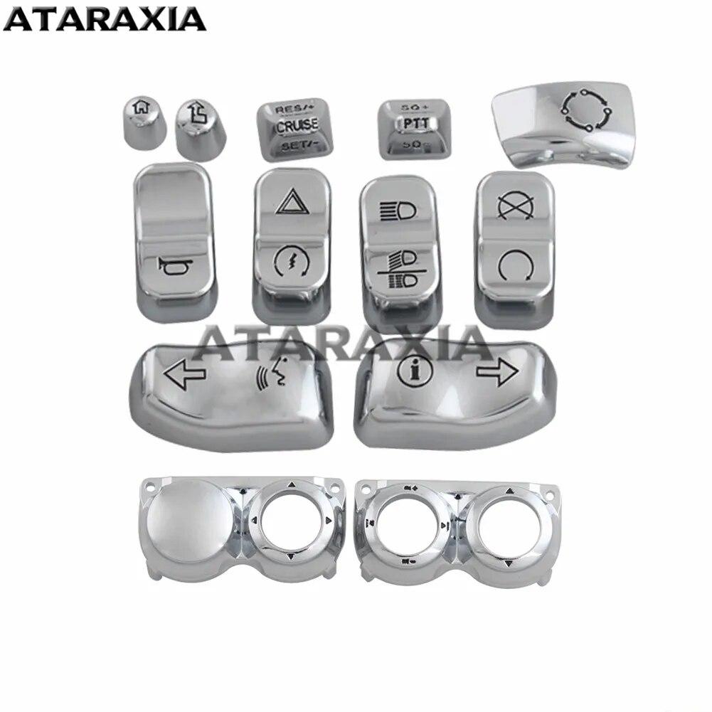 Parts bike Hand Control Switch Housing Button Caps for Harley Touring 2014- Street Electra Glide FLHT Road King FLRT FLHR