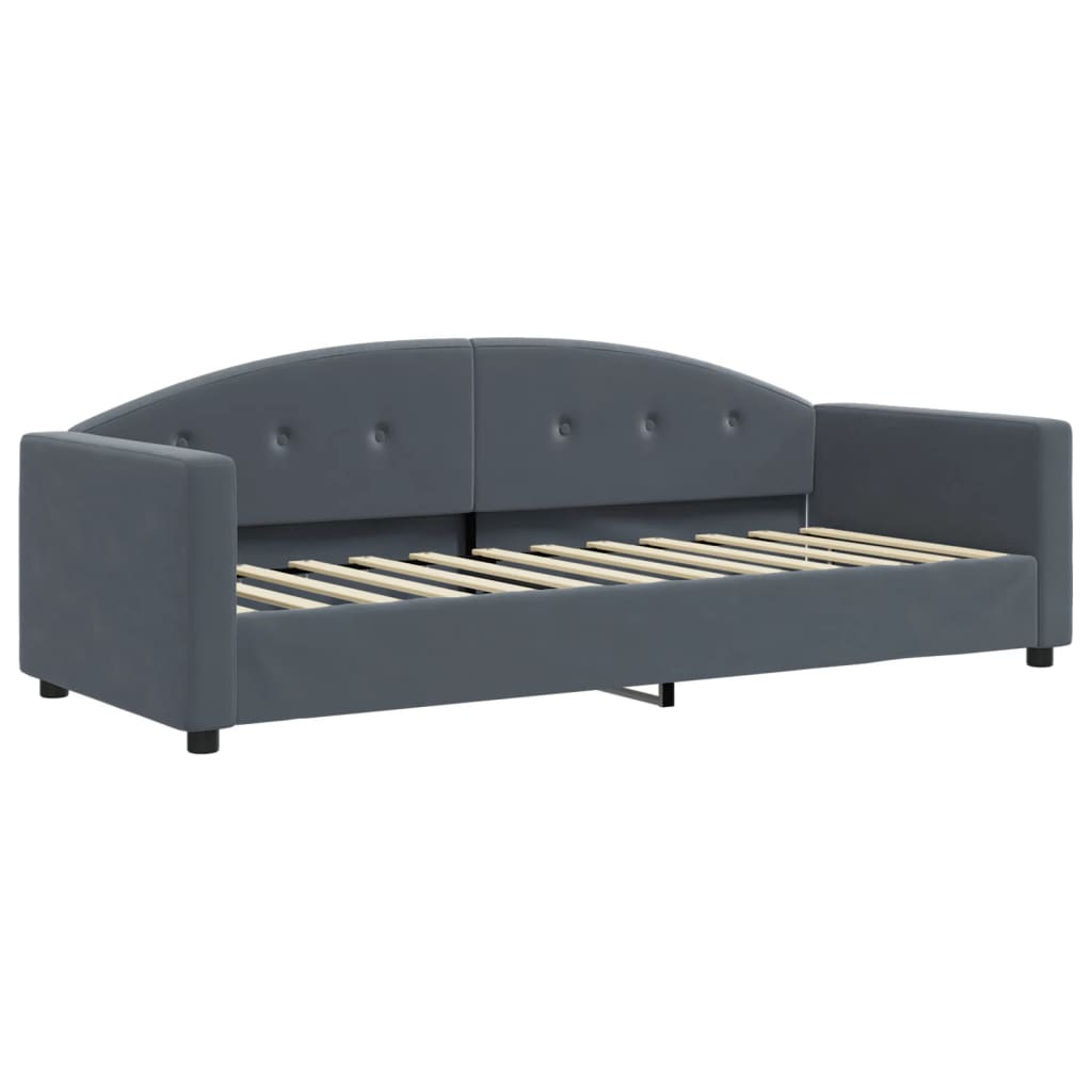 Pull Out Daybed Dark Gray 80 x 200 cm Velvet