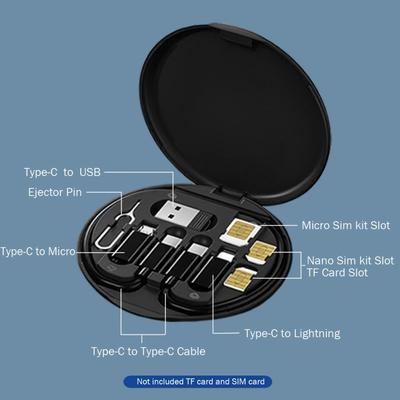 Multi-Functional USB Adapter Cable Storage Box - Type C Cable, 3 Types of USB Adapters & Connector Conversion