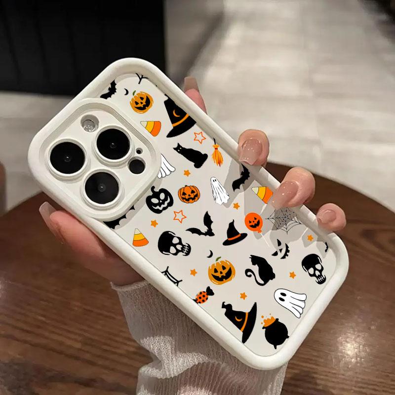 

Чехол для телефона iPhone 16 Чехлы iPhone 15 14 13 12 Mini 11 Pro Max 16 Plus X XS 15Pro Ударопрочная задняя крышка Счастливый Хэллоуин Призрак iPhone X(XS)