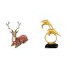 Reindeer Elk Deer Dolphin Figurine Sculpture Tabletop Ornament Modern Lifelike Collectible Home Desk