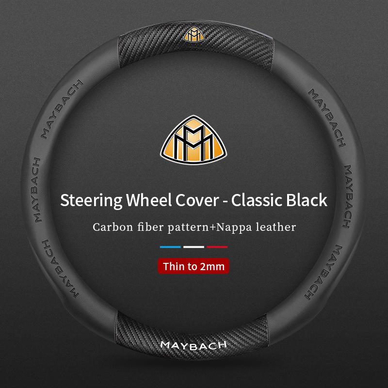 Car Carbon Fiber Steering Wheel Cover Mercedes Benz Maybach S Class  S400 S450 S480 S500 S560 S580 S650 S680 W222 GLS480 GLS600