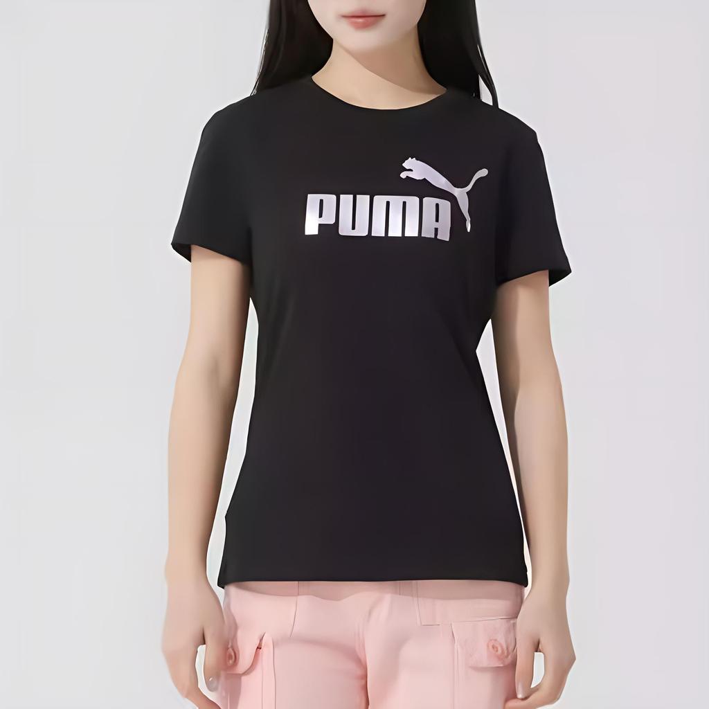 Puma Loose Fit Breathable Crew Neck Short Sleeve T-Shirt Women Tops Black 688938-56