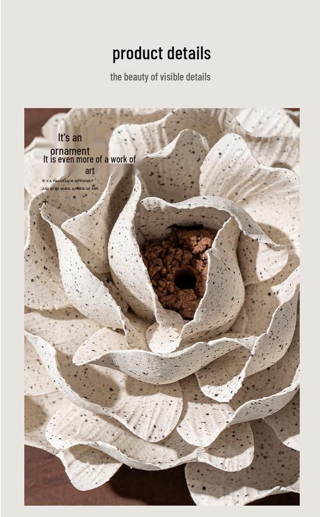 Xichun Hand-Pinched Ceramic Flower Incense Holder | Creative Home Decor Gift