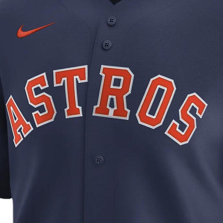 Nike X MLB Dri-FIT ADV Houston Astros Logo Print Pullover Casual Sports Short Sleeve Baseball Jersey Unisex jersey Navy-Blue T7LMHUA2HU9-00D