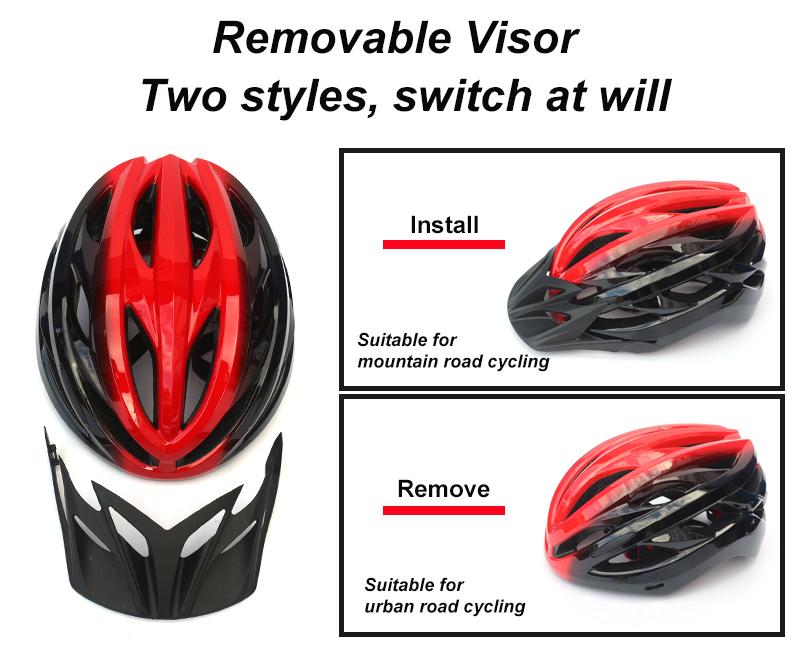 New CPSC CE ASTM Removable Visor Bicycle Road Mtb Sports Safety Bicycle Helmet Mountain Bike Helmet for Adult Helmet