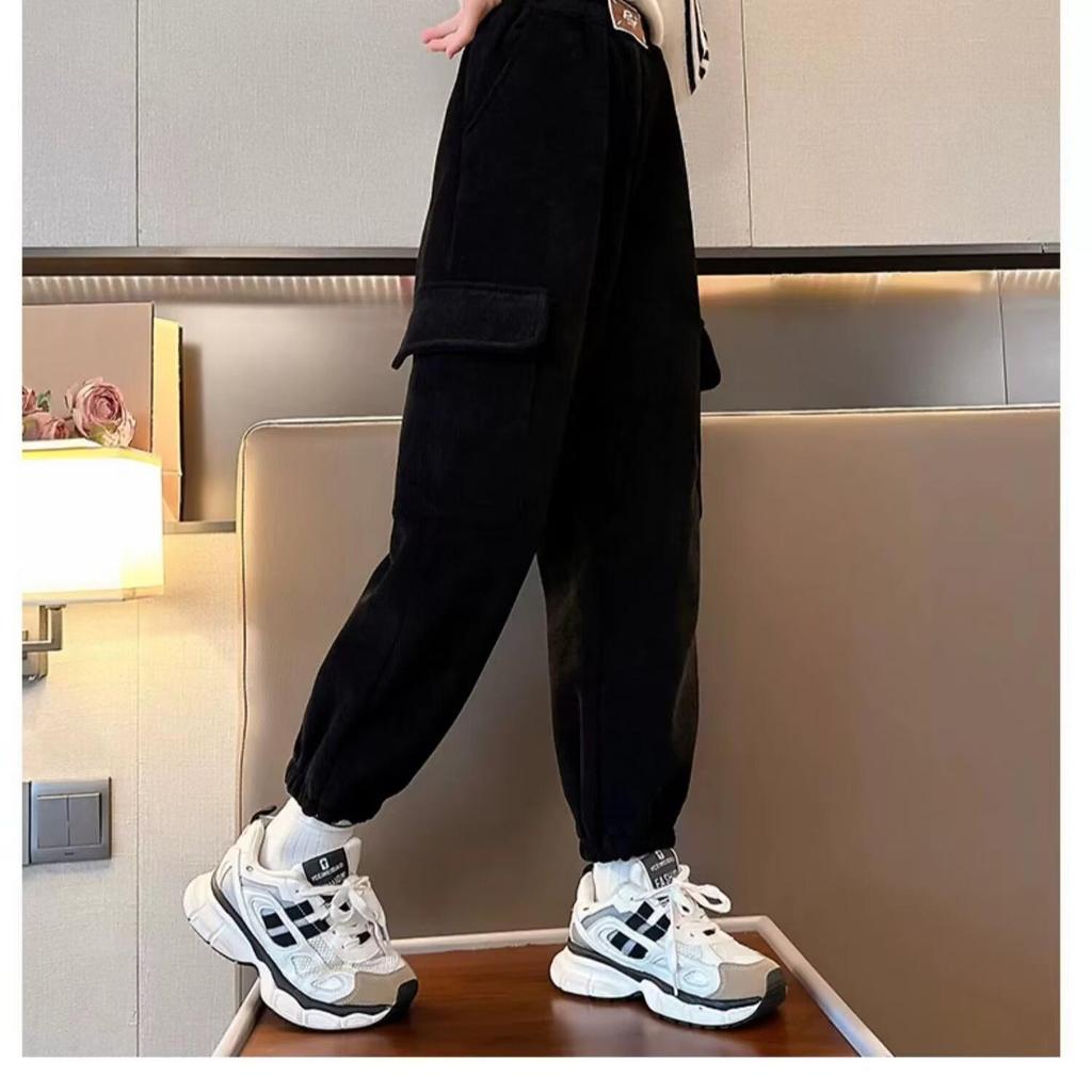 Girls' Loose Corduroy Overalls - Spring/Autumn Japanese Style Lazy Trousers