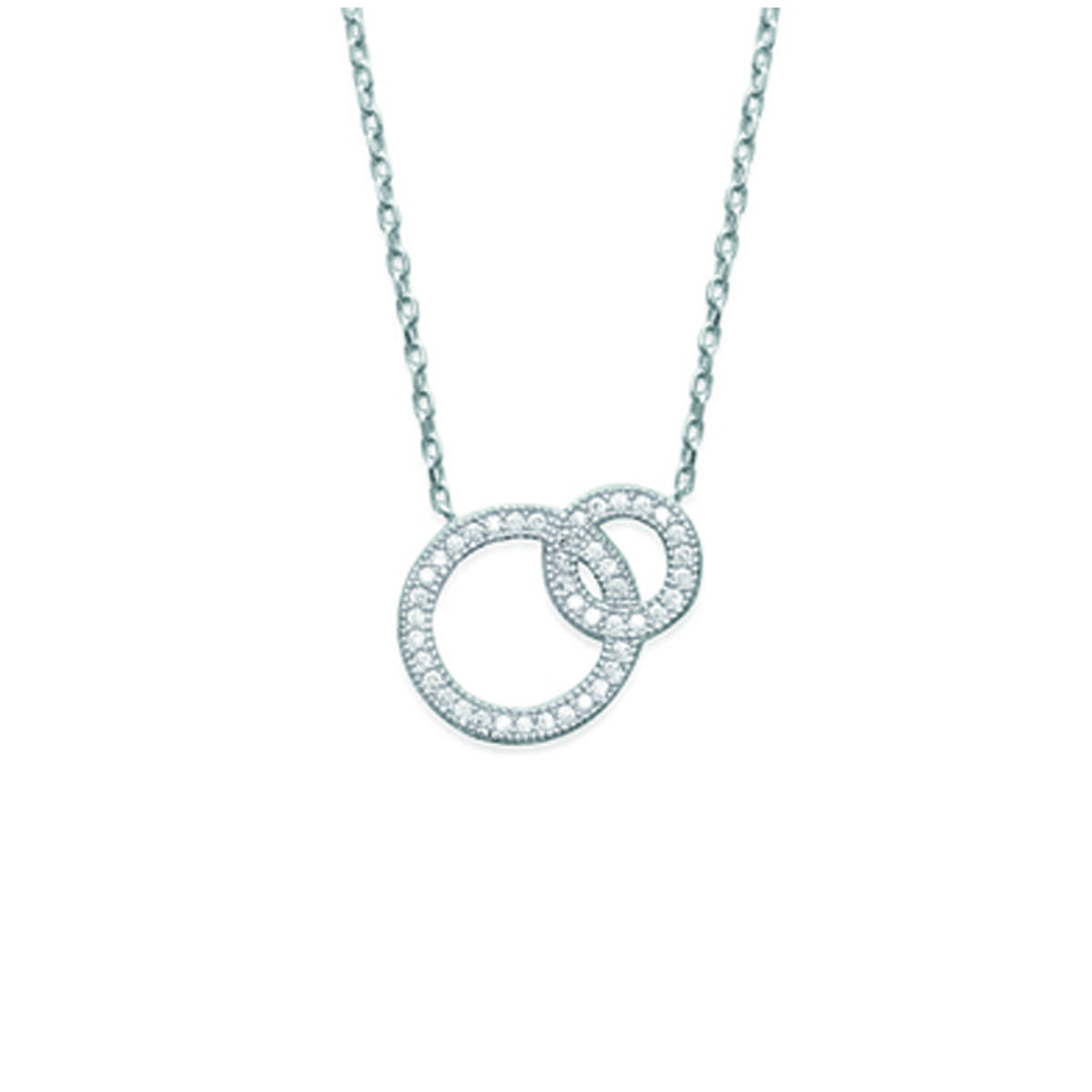 

Сокровища лилии [M7282] - Серебряное ожерелье Sissi серебристо-белое (с родиевым покрытием) - 13x16 мм