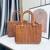 Wear Resistant PVC Woven Picnic Basket For Camping Outdoor Gatherings And Beach Parties With Large Capacity
