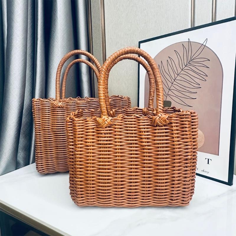 Wear Resistant PVC Woven Picnic Basket For Camping Outdoor Gatherings And Beach Parties With Large Capacity