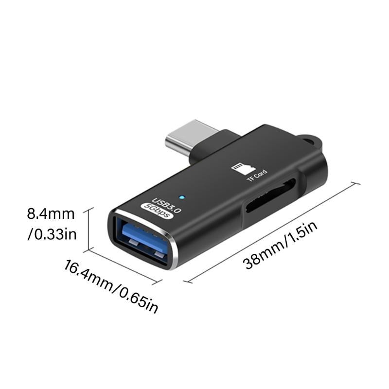 Aluminum USB Type C Data Link Small Storage Card Reader USB Rapid Processor For Camera Laptop Phone Tablet And Computer