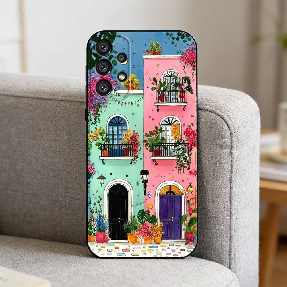 

B-Beautiful flower Room Phone Case For Samsung S25,S24,S21,S22,S23,S30,Ultra,S20,Plus,Fe,Note,10,9,5G Black Cover Samsung S21plus