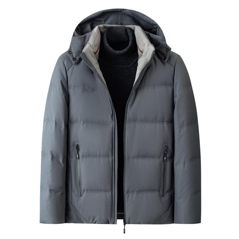 

Серая куртка на гусином пуху, зимняя, новый стиль, съемный капюшон, утепленная, морозостойкая и теплая куртка на гусином пуху для отдыха на открытом воздухе 4XL