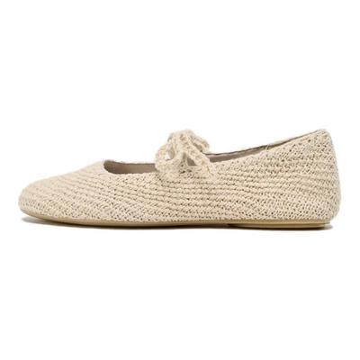 Comfortable Versatile Fashionable Simple Commuter Crochet Bow Decor Round Toe Flat Ballet Casual Shoes Women Shoes Off-White 13521510719-38