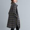 1116 Vintage Medium and Long Plaid Shirt Women's Long Sleeve Loose Large Size Shirt