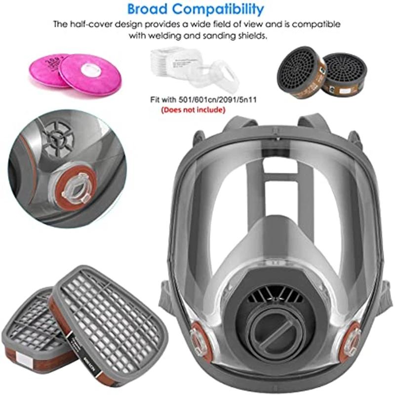 Pełnotwarzowa maska gazowa Respirator 6800 do kwasów, substancji organicznych, amoniaku, farb, chemikaliów, pestycydów - Laboratoryjna przeciwpyłowa z wieloma filtrami