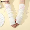 Botvotee Sleeves for Women Bow Half Finger Y2k Accessories Free Shipping Arm Warmers Half Finger Preppy Style Fingerless Gloves