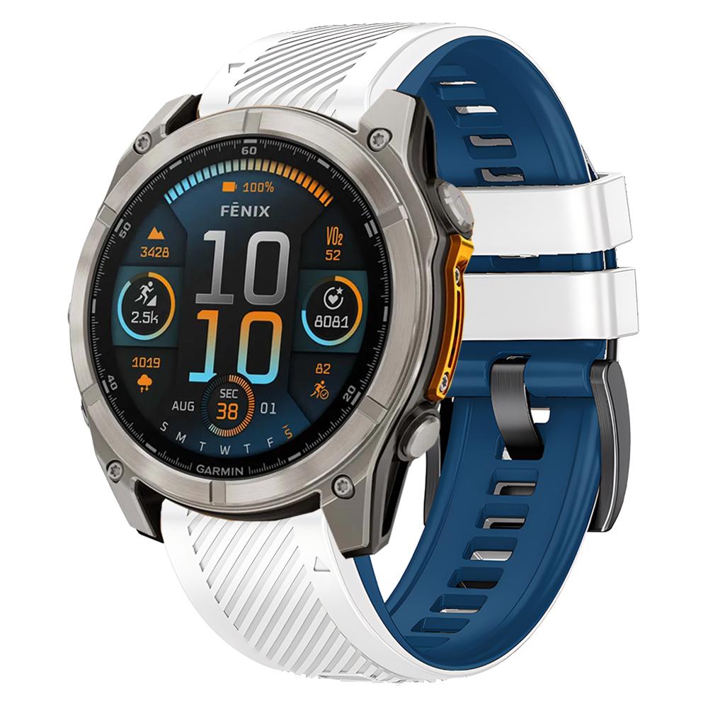 Two-Tone Silicone Watch Band For Garmin Fenix 8 E 47mm Accessories For Garmin Enduro 3 / Fenix8 51mm QuickFit 26mm 22mm Strap