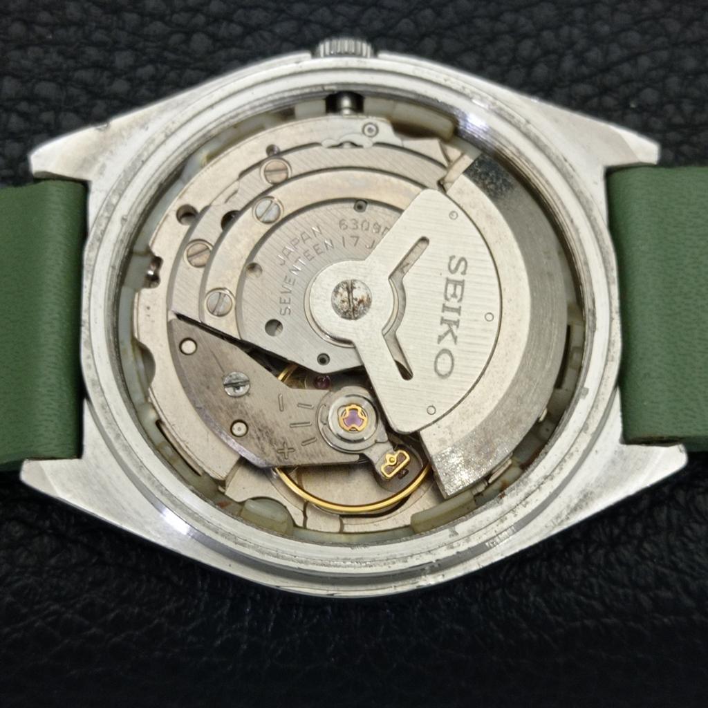 SEIKO AUTOMATIC 6309A JAPAN MENS VINTAGE GREEN COLOR DIAL WATCH a701448-5 R206b-a701448