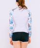 Dangun Long Sleeve Rash Guard With Floral Color Block Sleeves